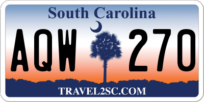 SC license plate AQW270