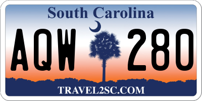 SC license plate AQW280