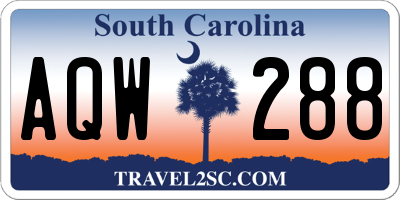 SC license plate AQW288
