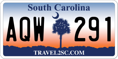 SC license plate AQW291