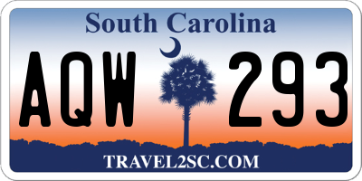 SC license plate AQW293