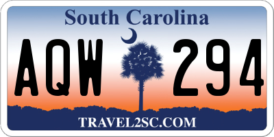 SC license plate AQW294