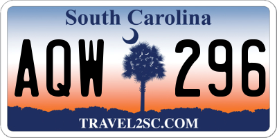 SC license plate AQW296
