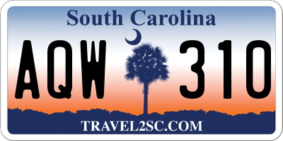SC license plate AQW310