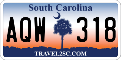 SC license plate AQW318