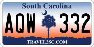 SC license plate AQW332