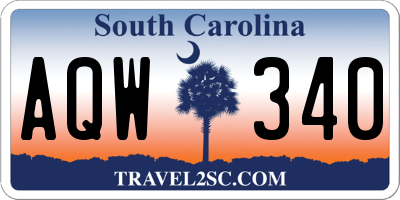 SC license plate AQW340