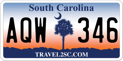 SC license plate AQW346
