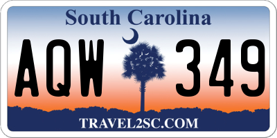 SC license plate AQW349