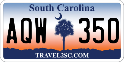 SC license plate AQW350