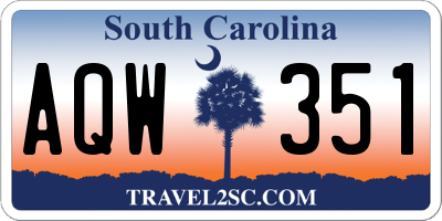 SC license plate AQW351