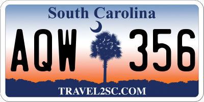 SC license plate AQW356