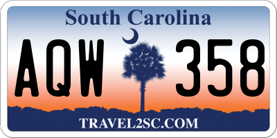 SC license plate AQW358