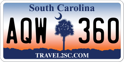 SC license plate AQW360