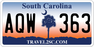 SC license plate AQW363