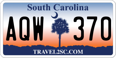 SC license plate AQW370