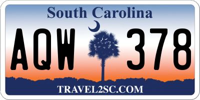 SC license plate AQW378