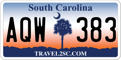 SC license plate AQW383