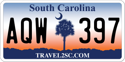 SC license plate AQW397