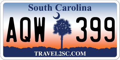 SC license plate AQW399