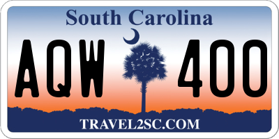 SC license plate AQW400