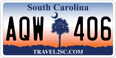SC license plate AQW406