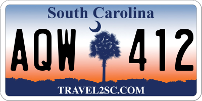 SC license plate AQW412