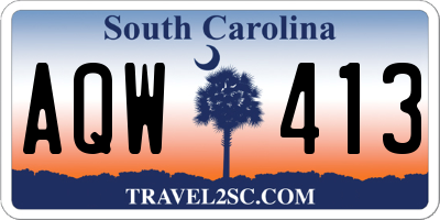 SC license plate AQW413