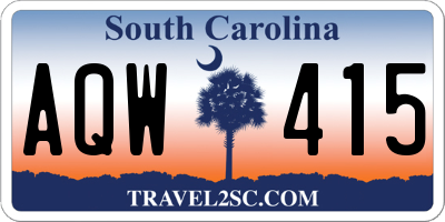 SC license plate AQW415