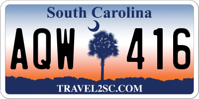SC license plate AQW416