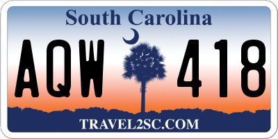 SC license plate AQW418