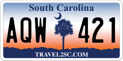 SC license plate AQW421