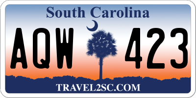 SC license plate AQW423