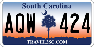 SC license plate AQW424