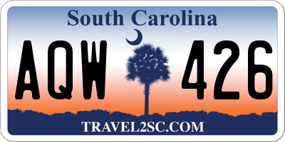 SC license plate AQW426
