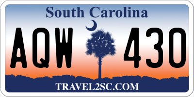 SC license plate AQW430