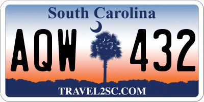 SC license plate AQW432
