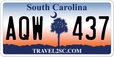 SC license plate AQW437
