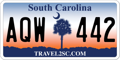 SC license plate AQW442