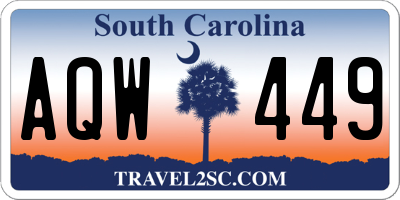 SC license plate AQW449