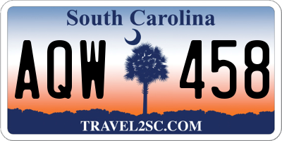 SC license plate AQW458