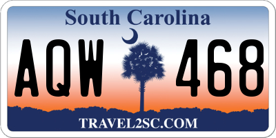 SC license plate AQW468