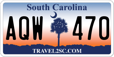 SC license plate AQW470