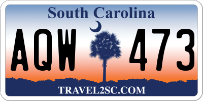 SC license plate AQW473