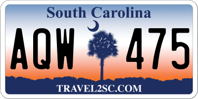 SC license plate AQW475