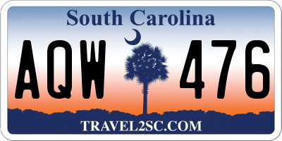 SC license plate AQW476