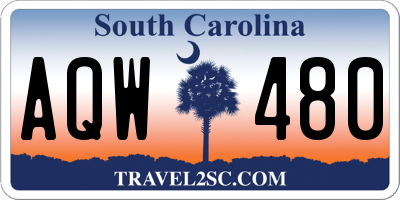 SC license plate AQW480