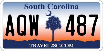 SC license plate AQW487