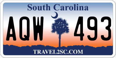 SC license plate AQW493