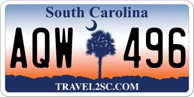 SC license plate AQW496